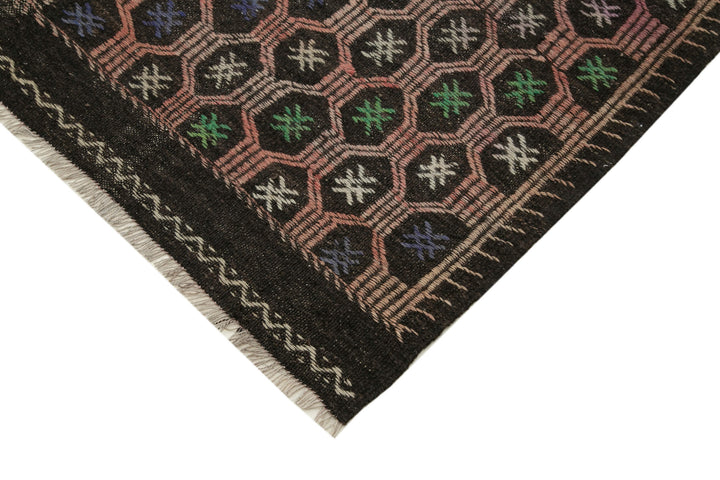 7x10 Brown Vintage Turkish Kilim Rug - 35574