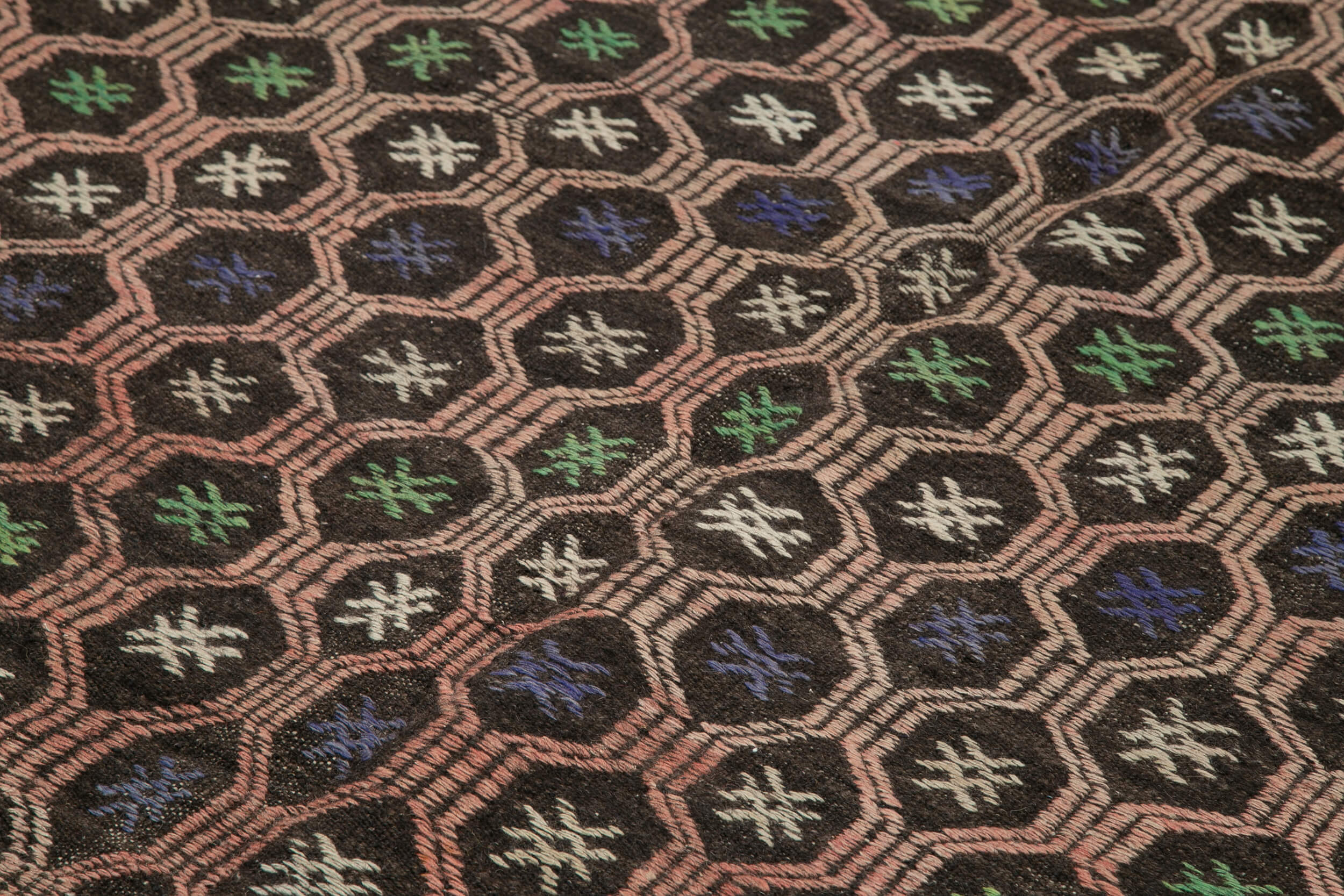 7x10 Brown Vintage Turkish Kilim Rug - 35574