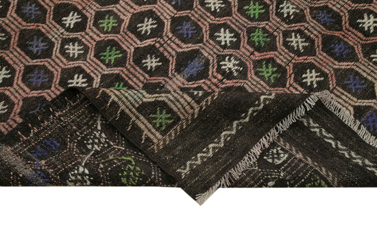 7x10 Brown Vintage Turkish Kilim Rug - 35574
