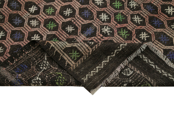 7x10 Brown Vintage Turkish Kilim Rug - 35574