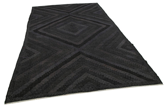 6x10 Black Vintage Turkish Kilim Rug - 35579