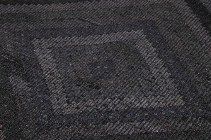 6x10 Black Vintage Turkish Kilim Rug - 35579