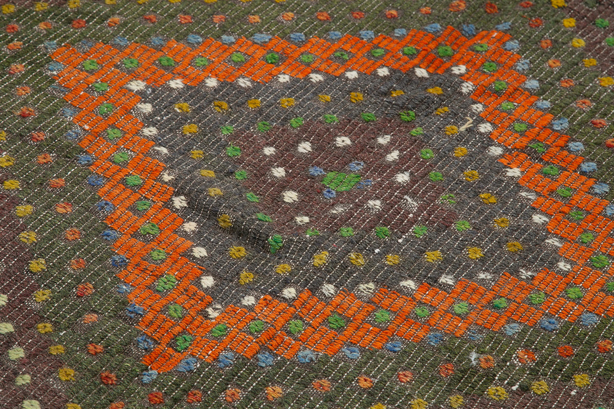6x10 Brown Vintage Turkish Kilim Rug - 35603
