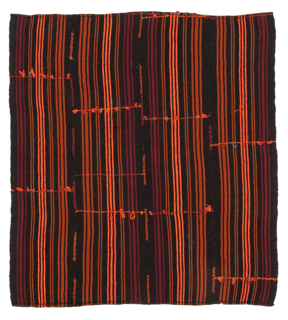 6x7 Brown Vintage Turkish Kilim Rug - 35606