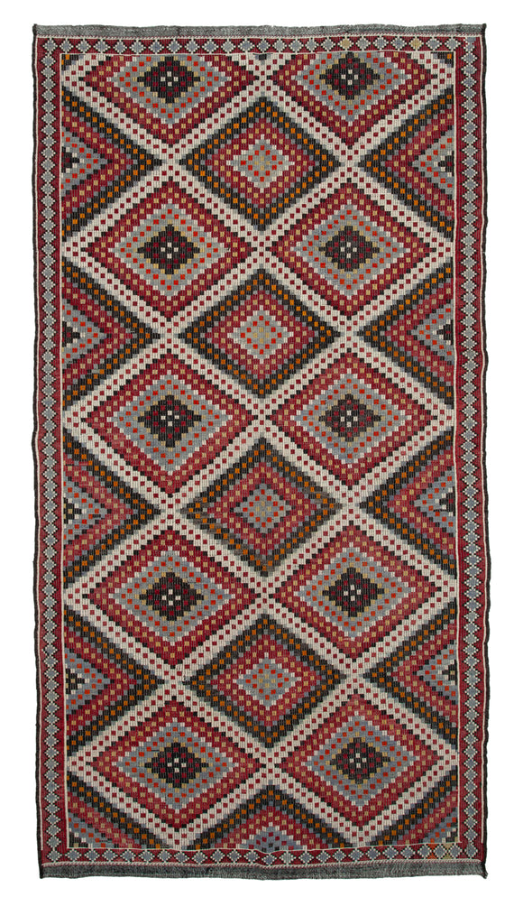 6x11 Multicolor Vintage Turkish Kilim Rug - 35610