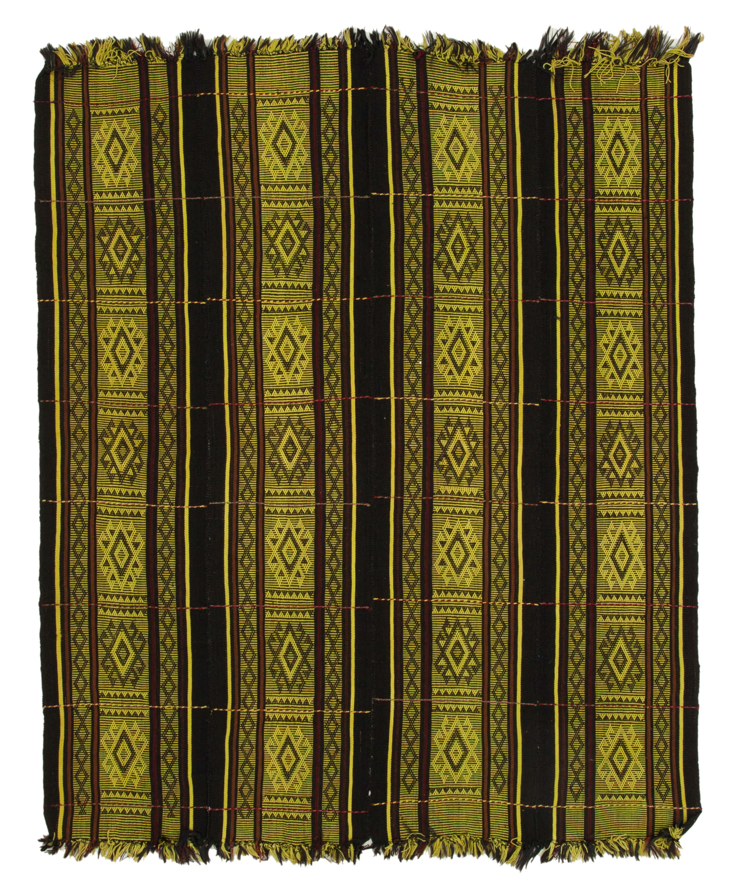 6x7 Yellow Vintage Turkish Kilim Rug - 35612