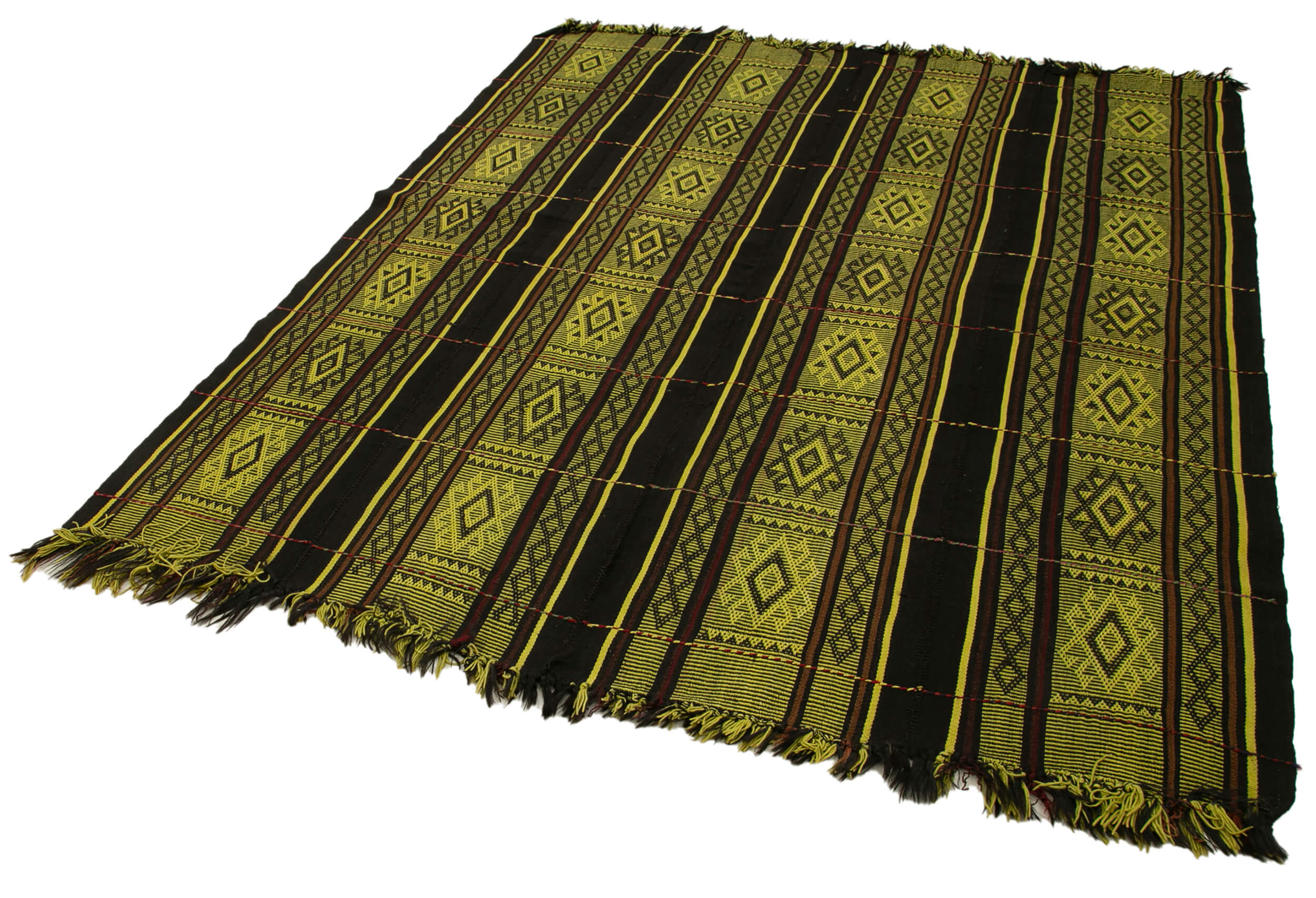 6x7 Yellow Vintage Turkish Kilim Rug - 35612