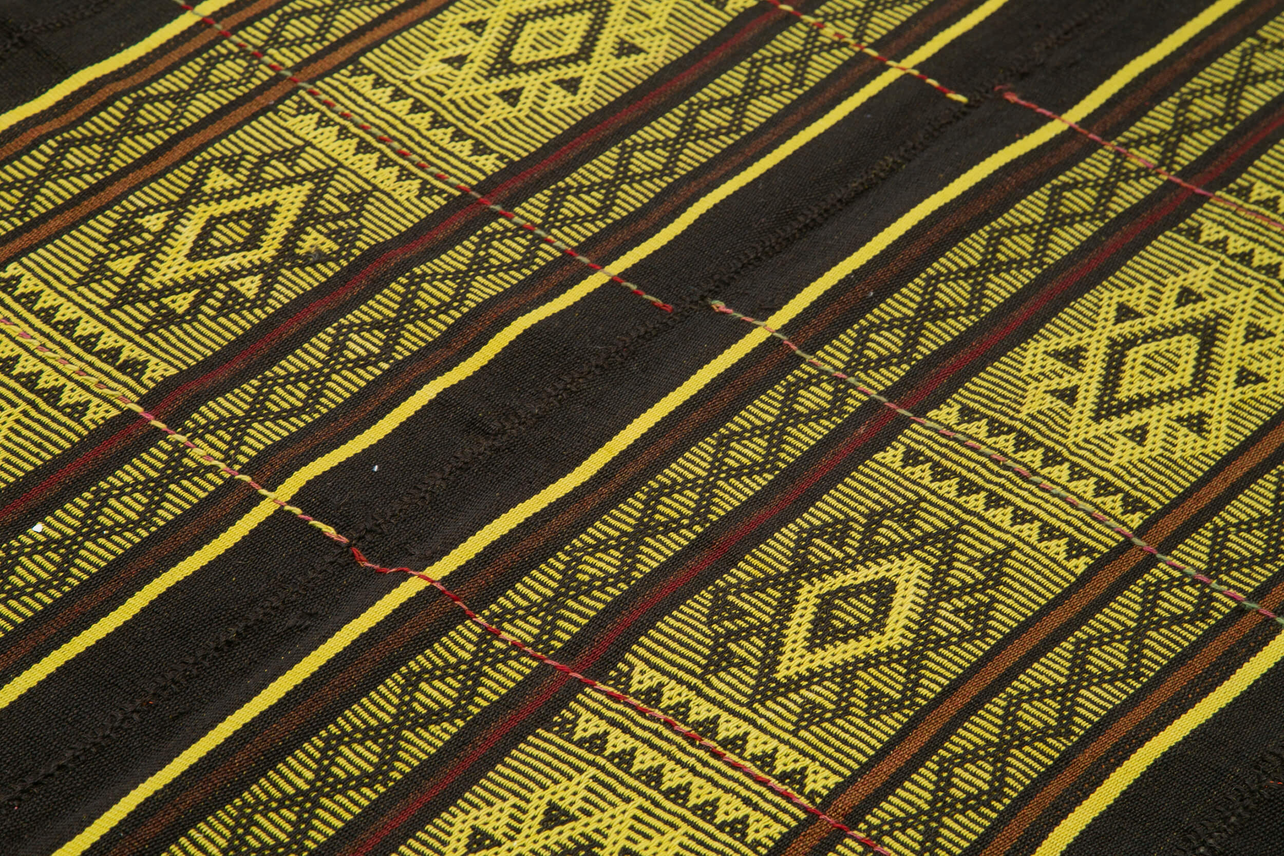 6x7 Yellow Vintage Turkish Kilim Rug - 35612