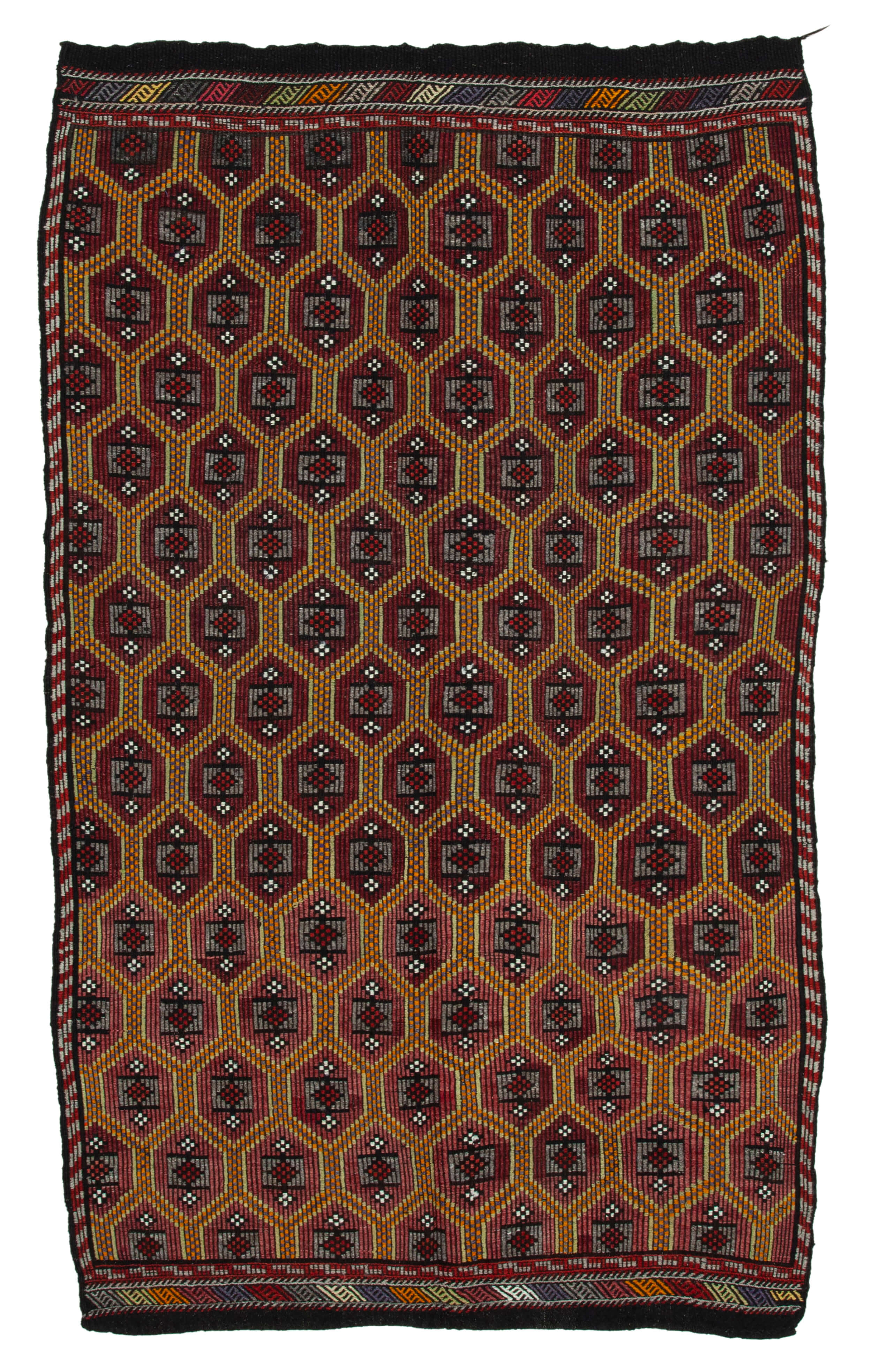 5x9 Brown Vintage Turkish Kilim Rug - 35613