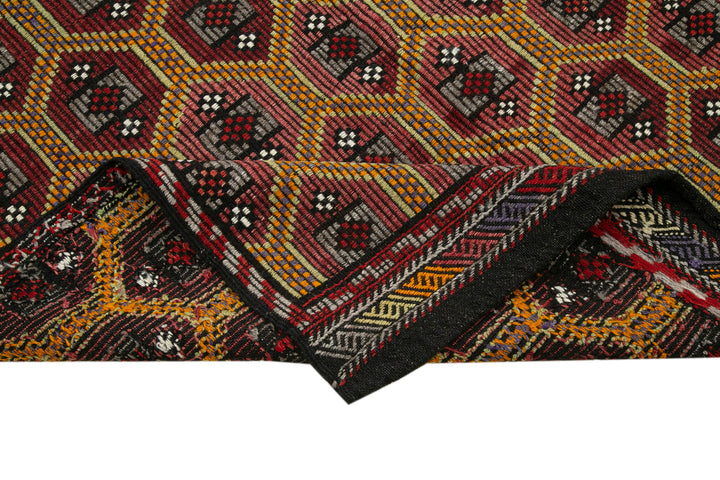 5x9 Brown Vintage Turkish Kilim Rug - 35613