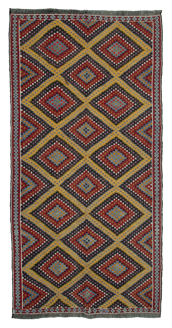 6x12 Multicolor Vintage Turkish Kilim Rug - 35617