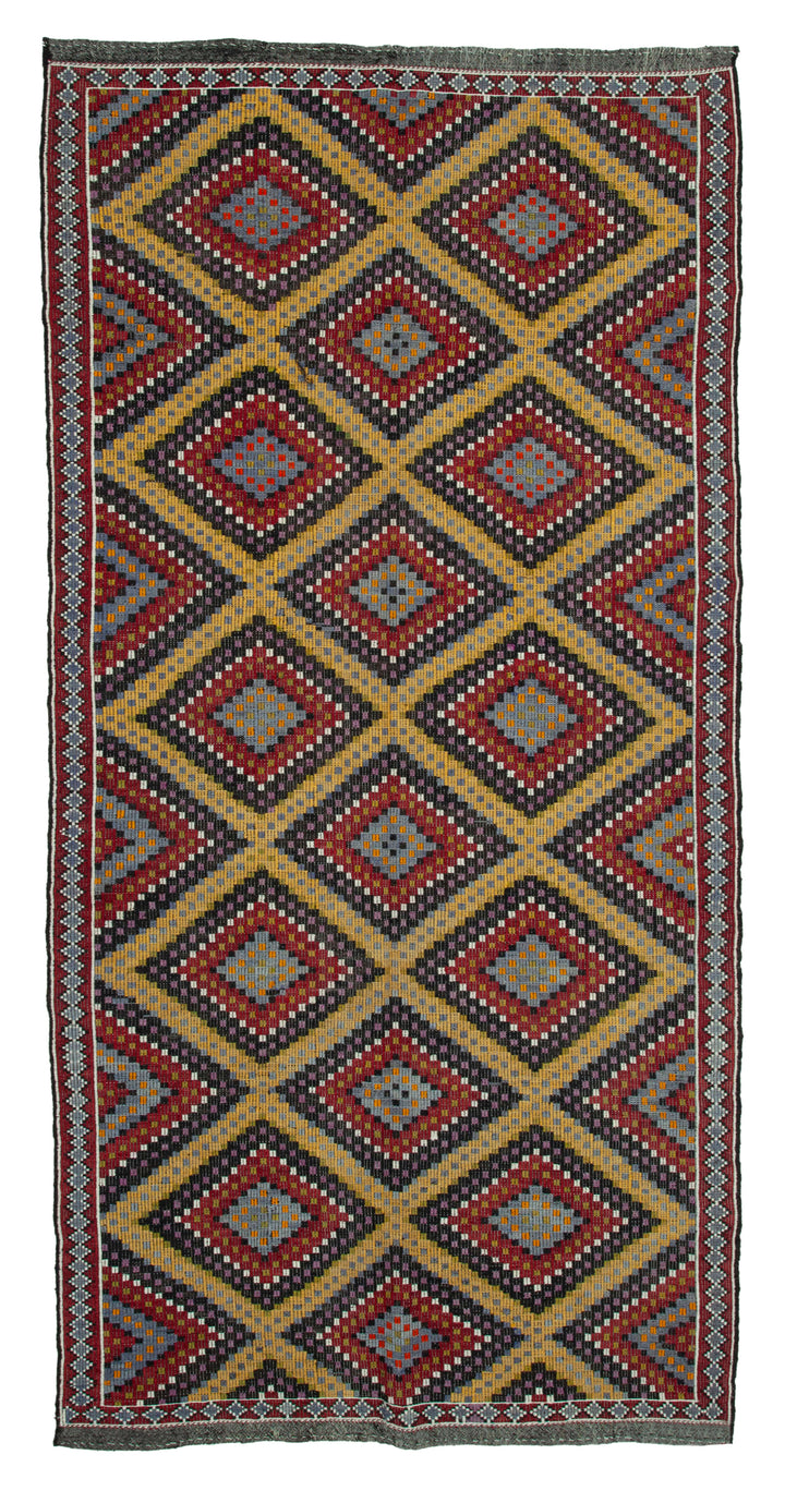 6x12 Multicolor Vintage Turkish Kilim Rug - 35617