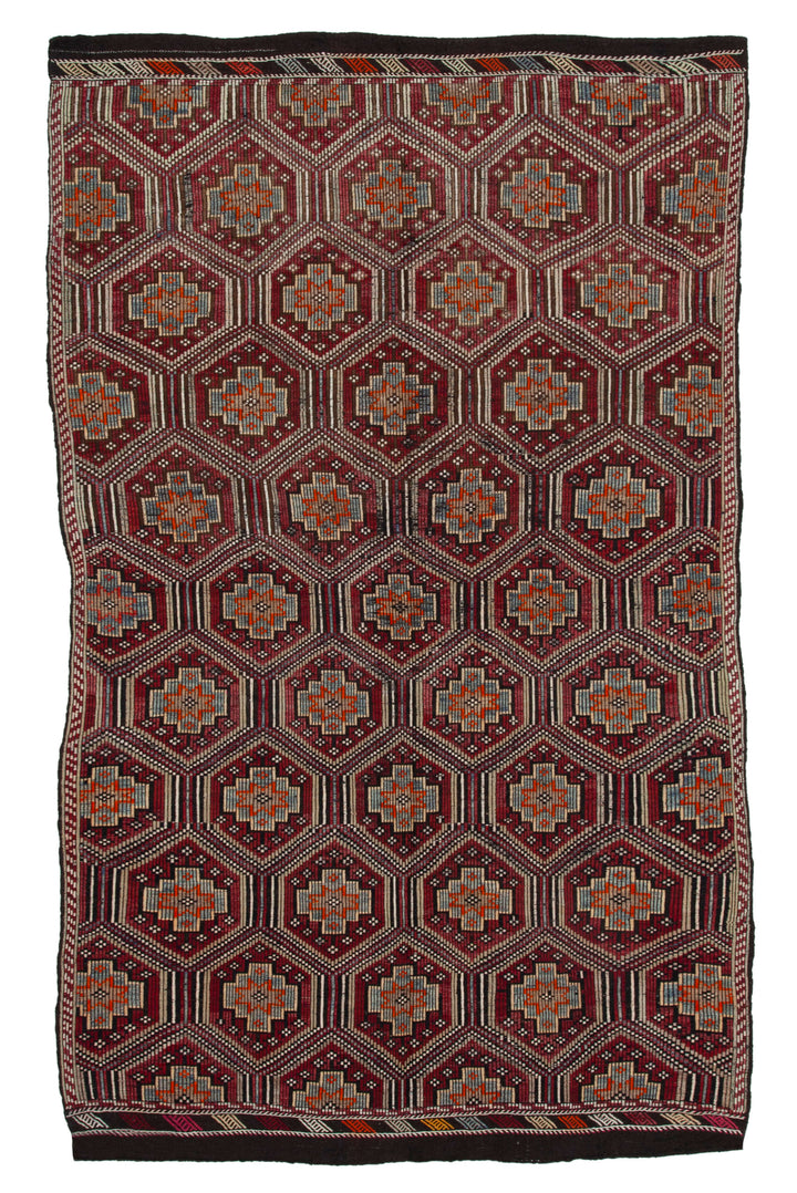 6x10 Multicolor Vintage Turkish Kilim Rug - 35631