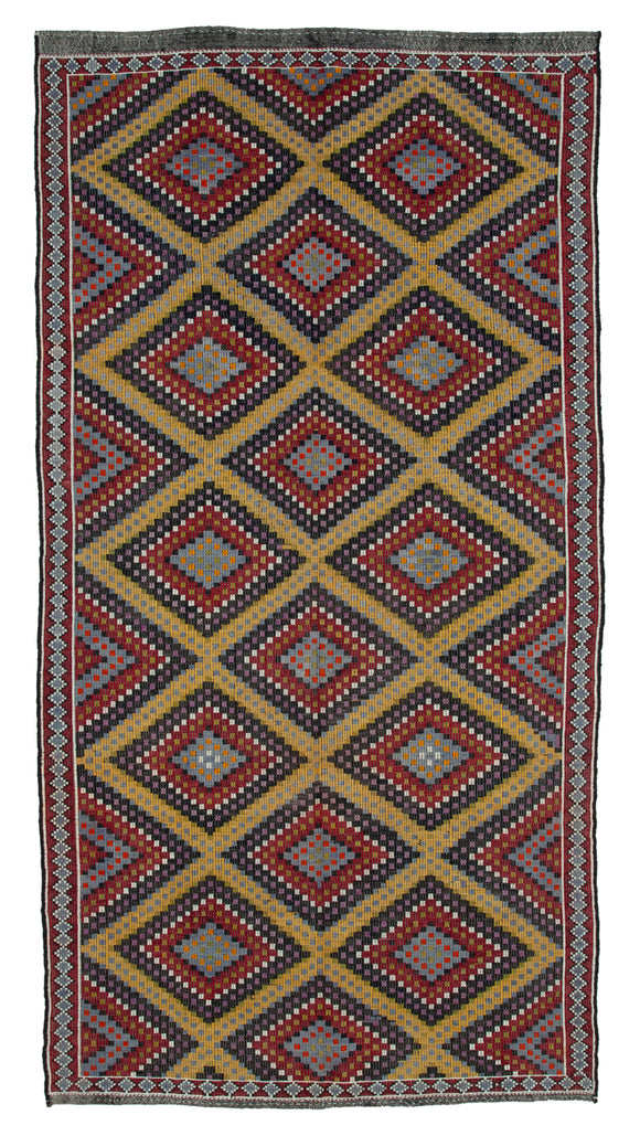 6x12 Multicolor Vintage Turkish Kilim Rug - 35637