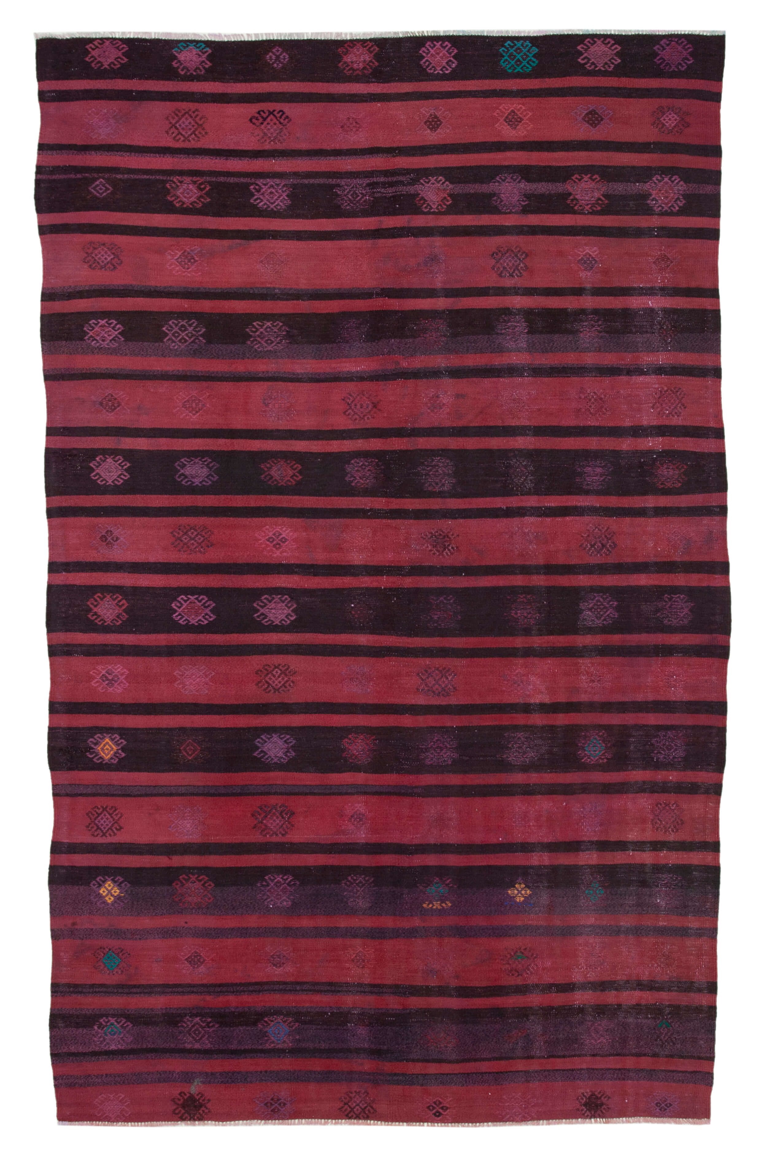 6x10 Red Vintage Turkish Kilim Rug - 35639