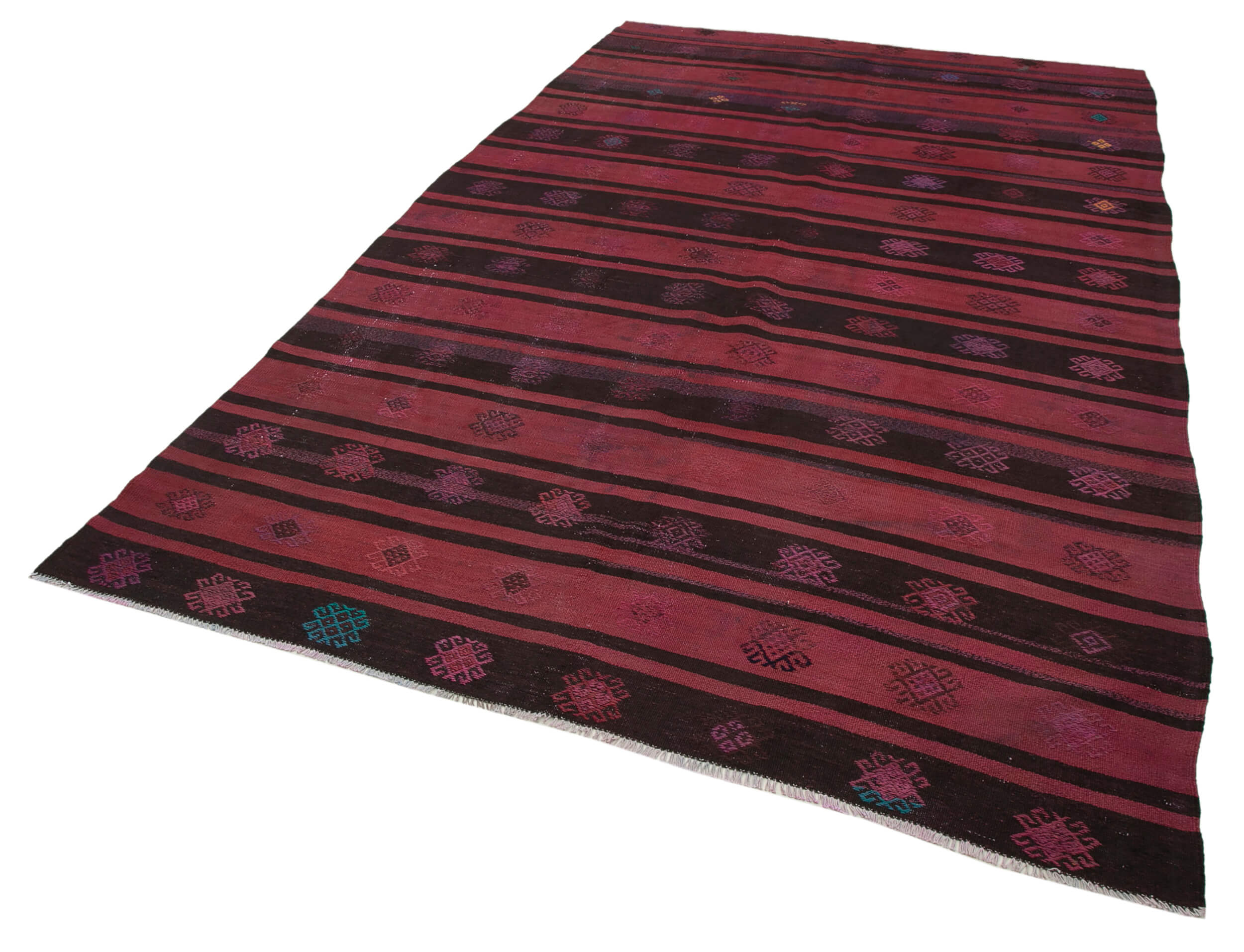 6x10 Red Vintage Turkish Kilim Rug - 35639