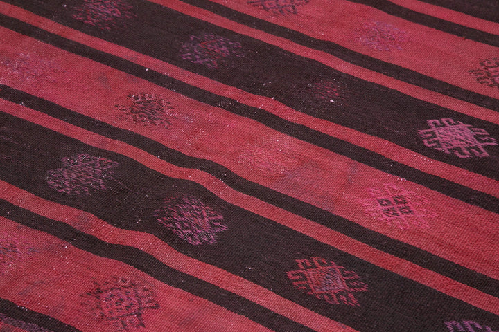 6x10 Red Vintage Turkish Kilim Rug - 35639