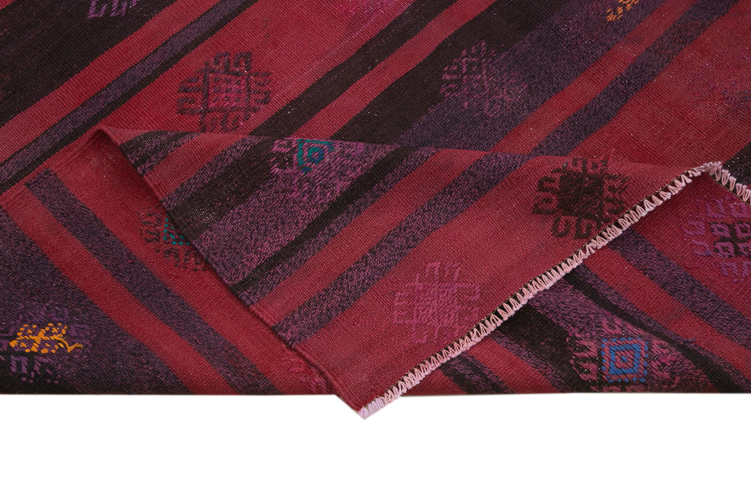 6x10 Red Vintage Turkish Kilim Rug - 35639