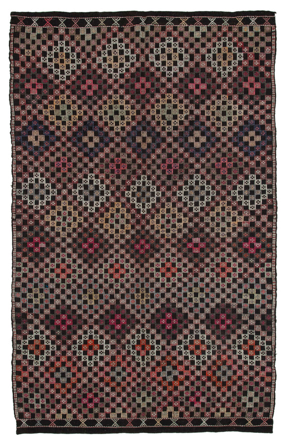 7x10 Multicolor Vintage Turkish Kilim Rug - 35640