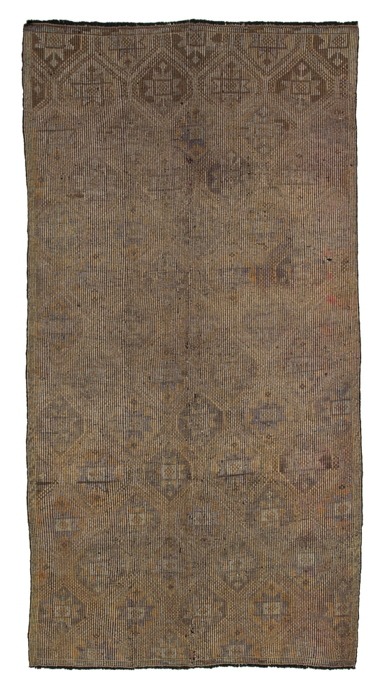 5x11 Beige Vintage Turkish Kilim Rug - 35641