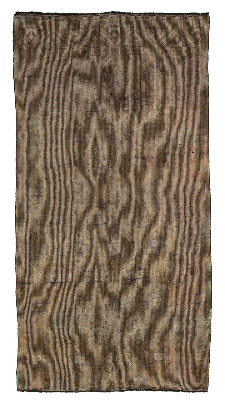 5x11 Beige Vintage Turkish Kilim Rug - 35641