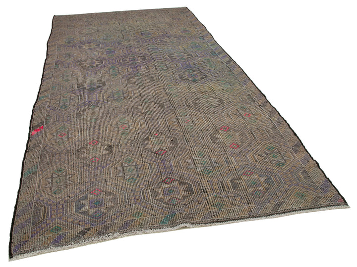 6x11 Beige Vintage Turkish Kilim Rug - 35644