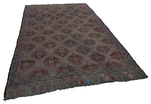 6x10 Multicolor Vintage Turkish Kilim Rug - 35656