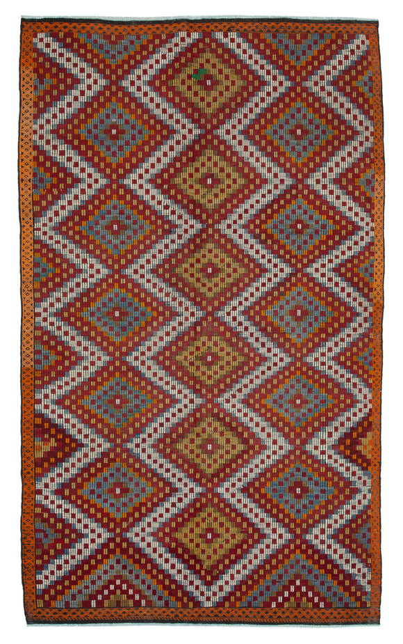 6x10 Multicolor Vintage Turkish Kilim Rug - 35664