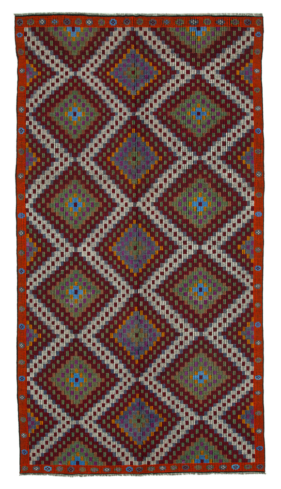 6x12 Multicolor Vintage Turkish Kilim Rug - 35666