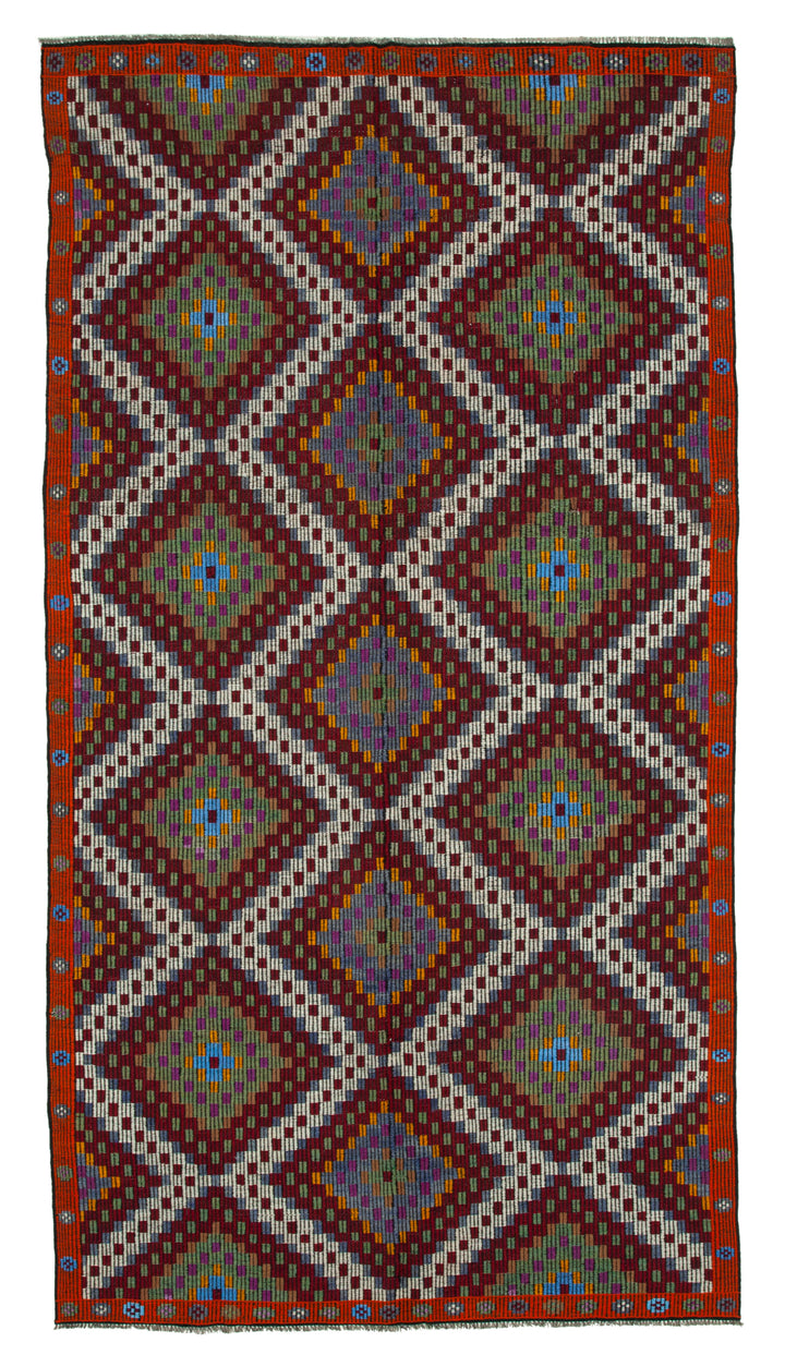 6x12 Multicolor Vintage Turkish Kilim Rug - 35666
