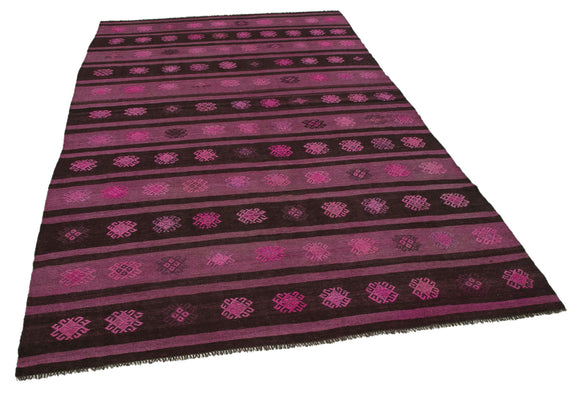 6x10 Pink Vintage Turkish Kilim Rug - 35689