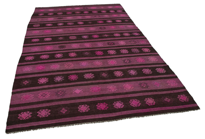 6x10 Pink Vintage Turkish Kilim Rug - 35689
