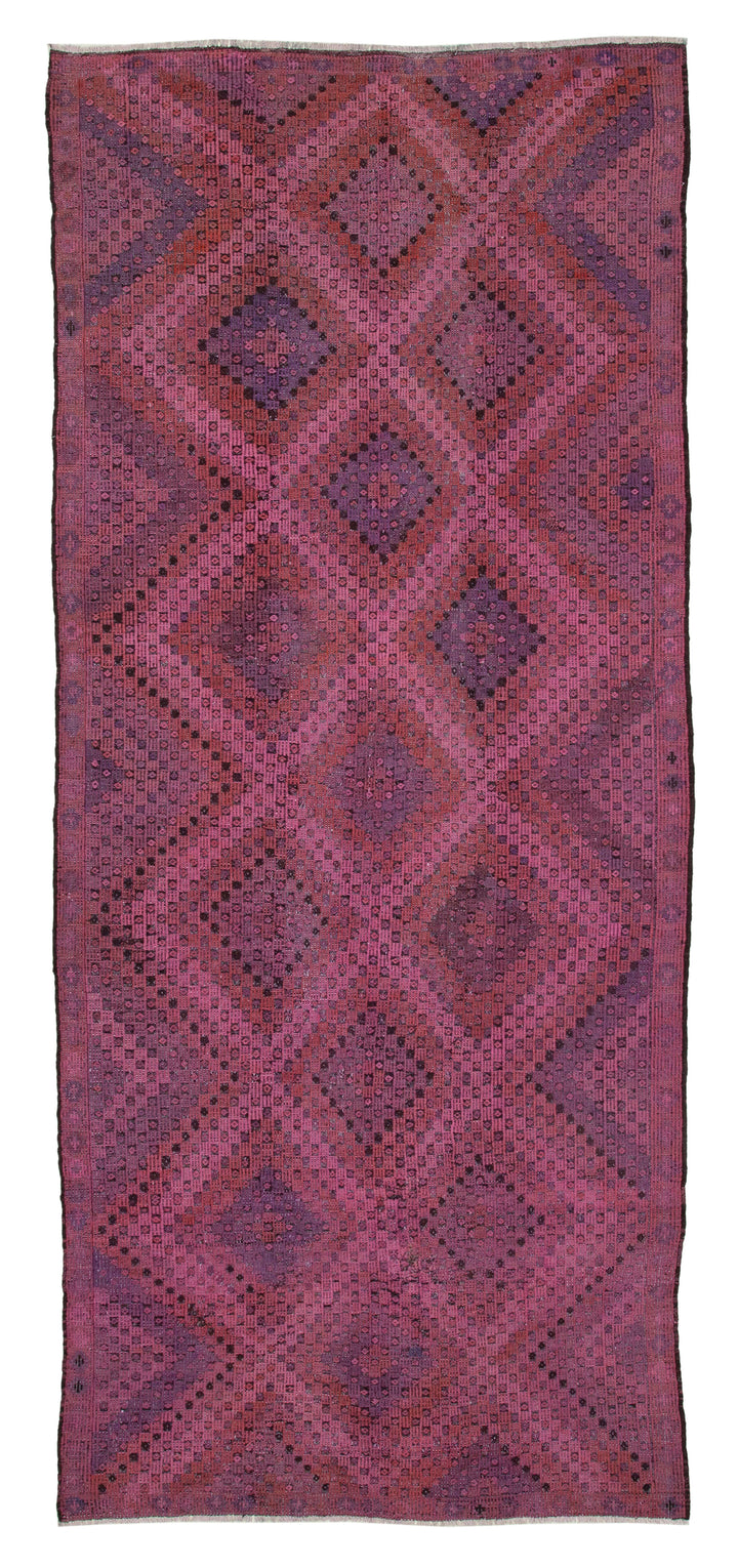 5x12 Pink Vintage Turkish Kilim Rug - 35695