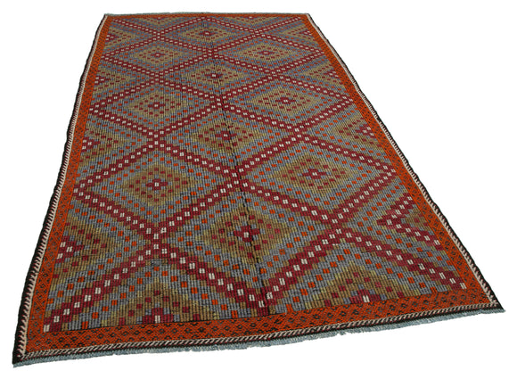 6x10 Multicolor Vintage Turkish Kilim Rug - 35699