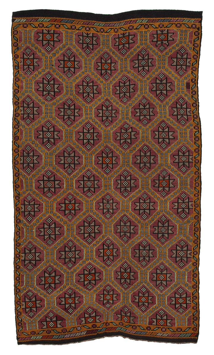 5x10 Multicolor Vintage Turkish Kilim Rug - 35700