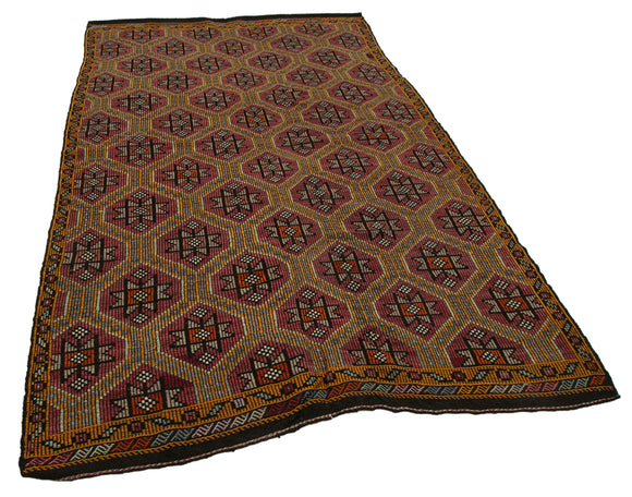 5x10 Multicolor Vintage Turkish Kilim Rug - 35700