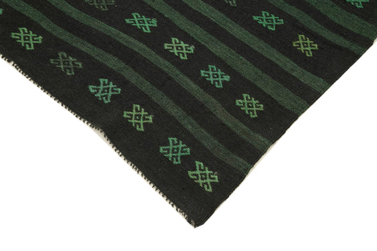 6x10 Green Vintage Turkish Kilim Rug - 35704