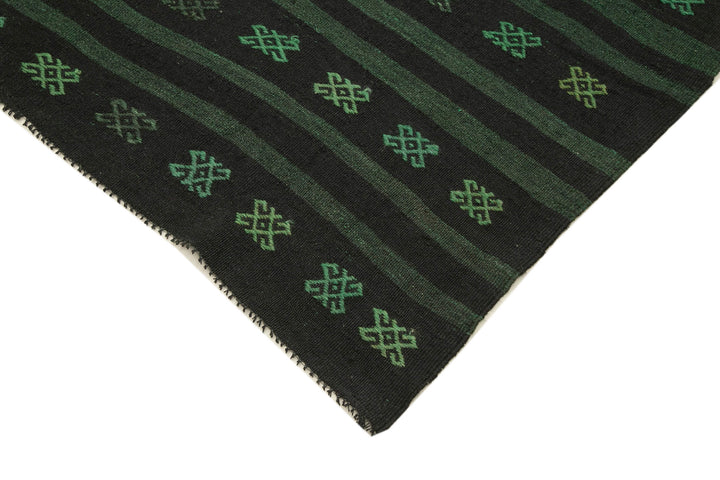 6x10 Green Vintage Turkish Kilim Rug - 35704