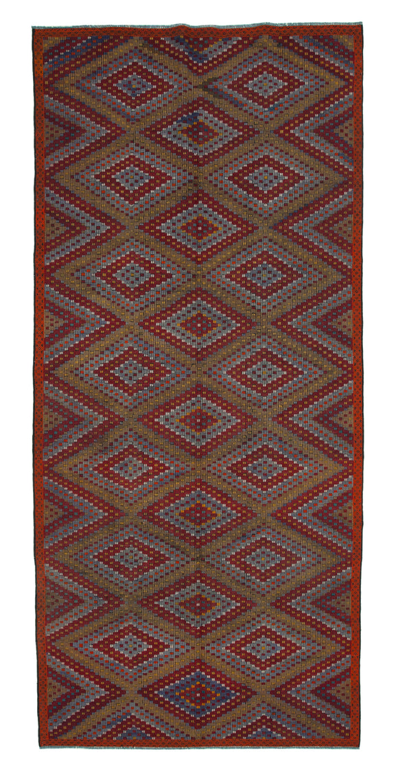 6x12 Multicolor Vintage Turkish Kilim Rug - 35706