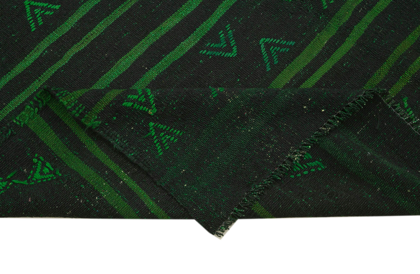 6x11 Green Vintage Turkish Kilim Rug - 35707