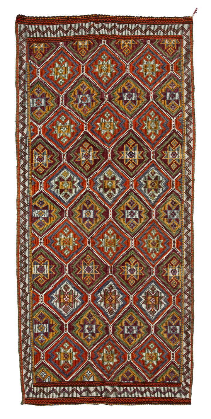 5x10 Multicolor Vintage Turkish Kilim Rug - 35709