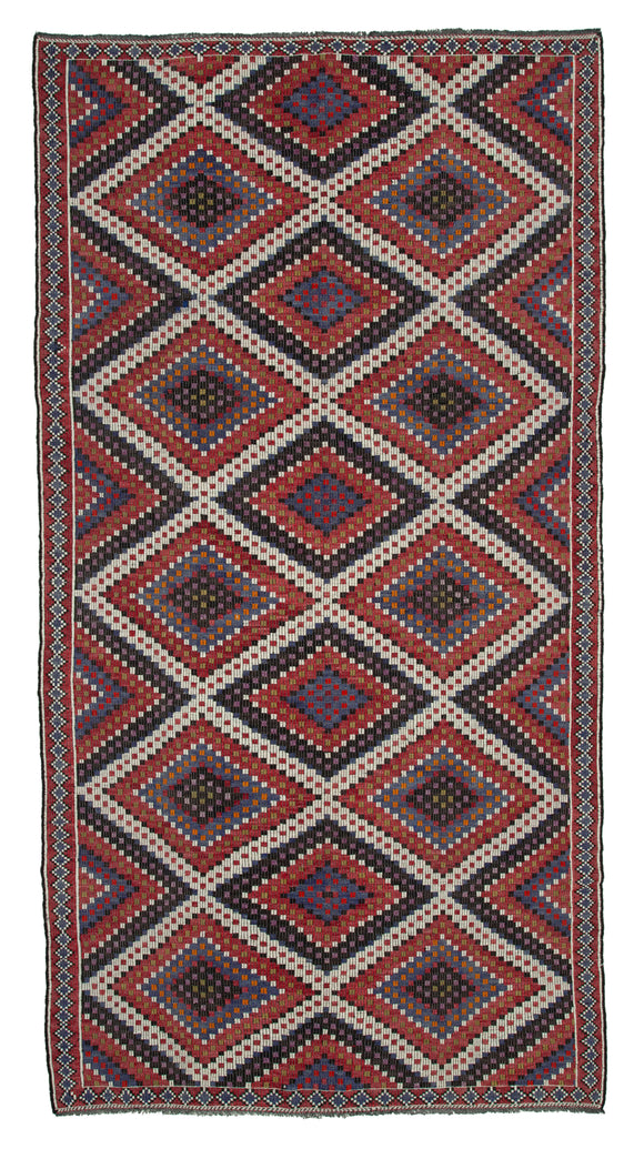 6x12 Multicolor Vintage Turkish Kilim Rug - 35719