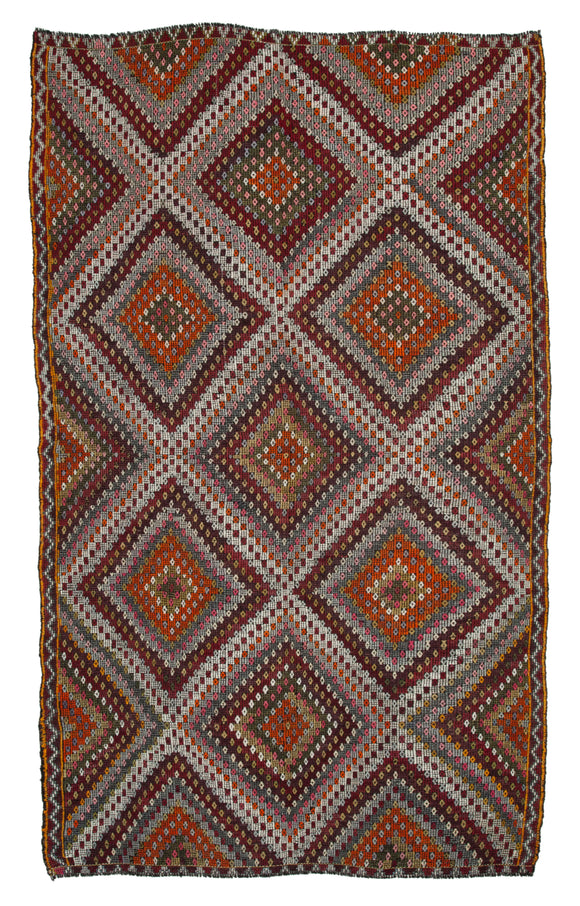 6x11 Multicolor Vintage Turkish Kilim Rug - 35724