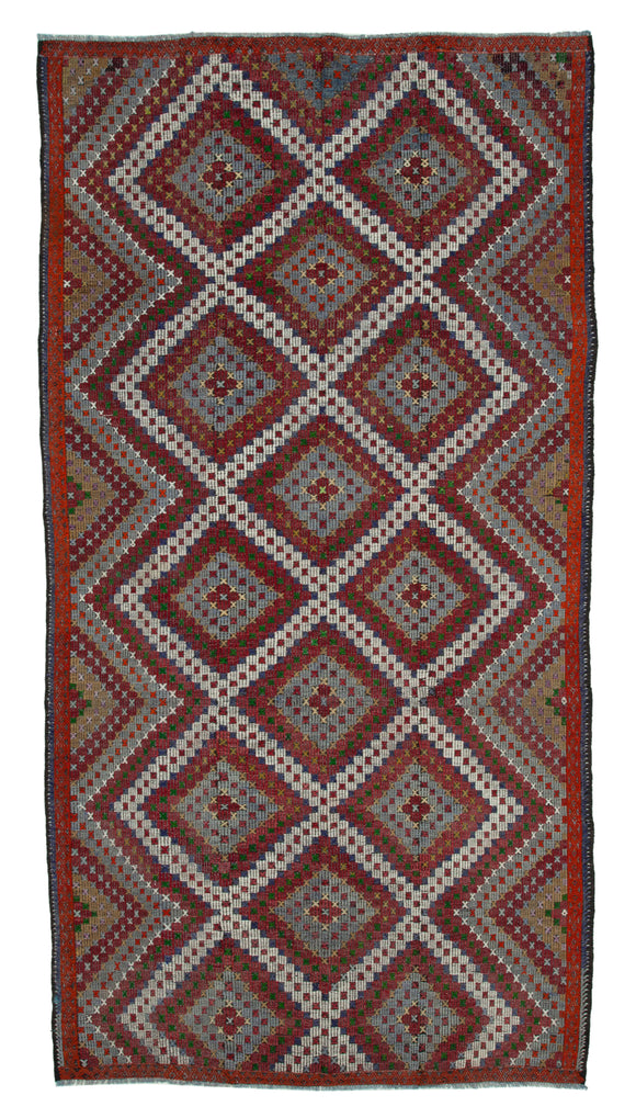 6x11 Multicolor Vintage Turkish Kilim Rug - 35728