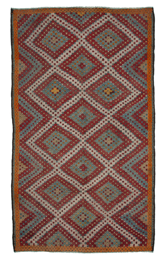 6x10 Multicolor Vintage Turkish Kilim Rug - 35731
