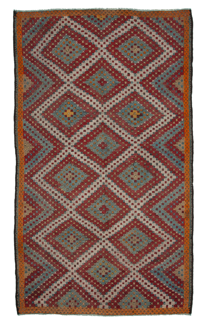 6x10 Multicolor Vintage Turkish Kilim Rug - 35731