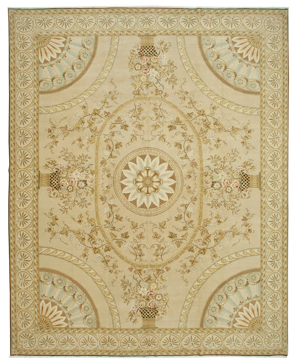 12x15 Beige Oushak Rug - 35948
