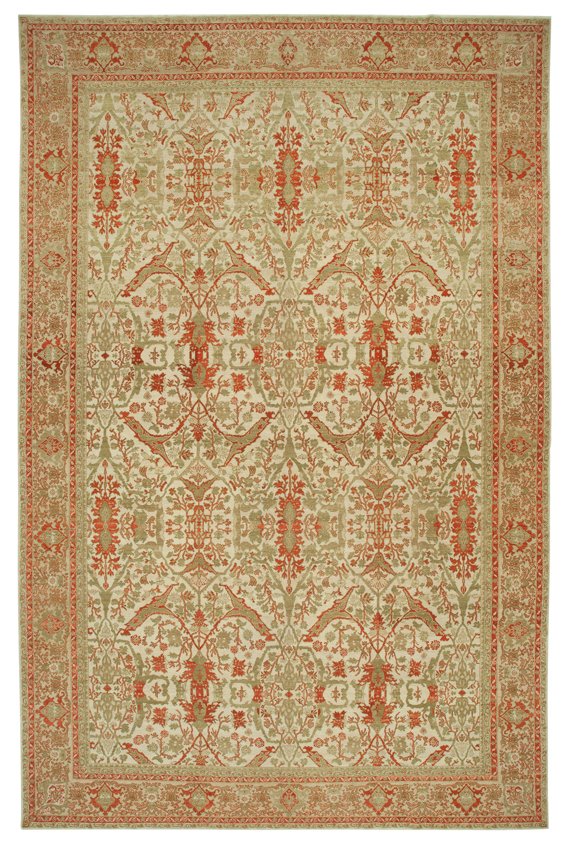 12x18 Beige Oushak Rug - 36016