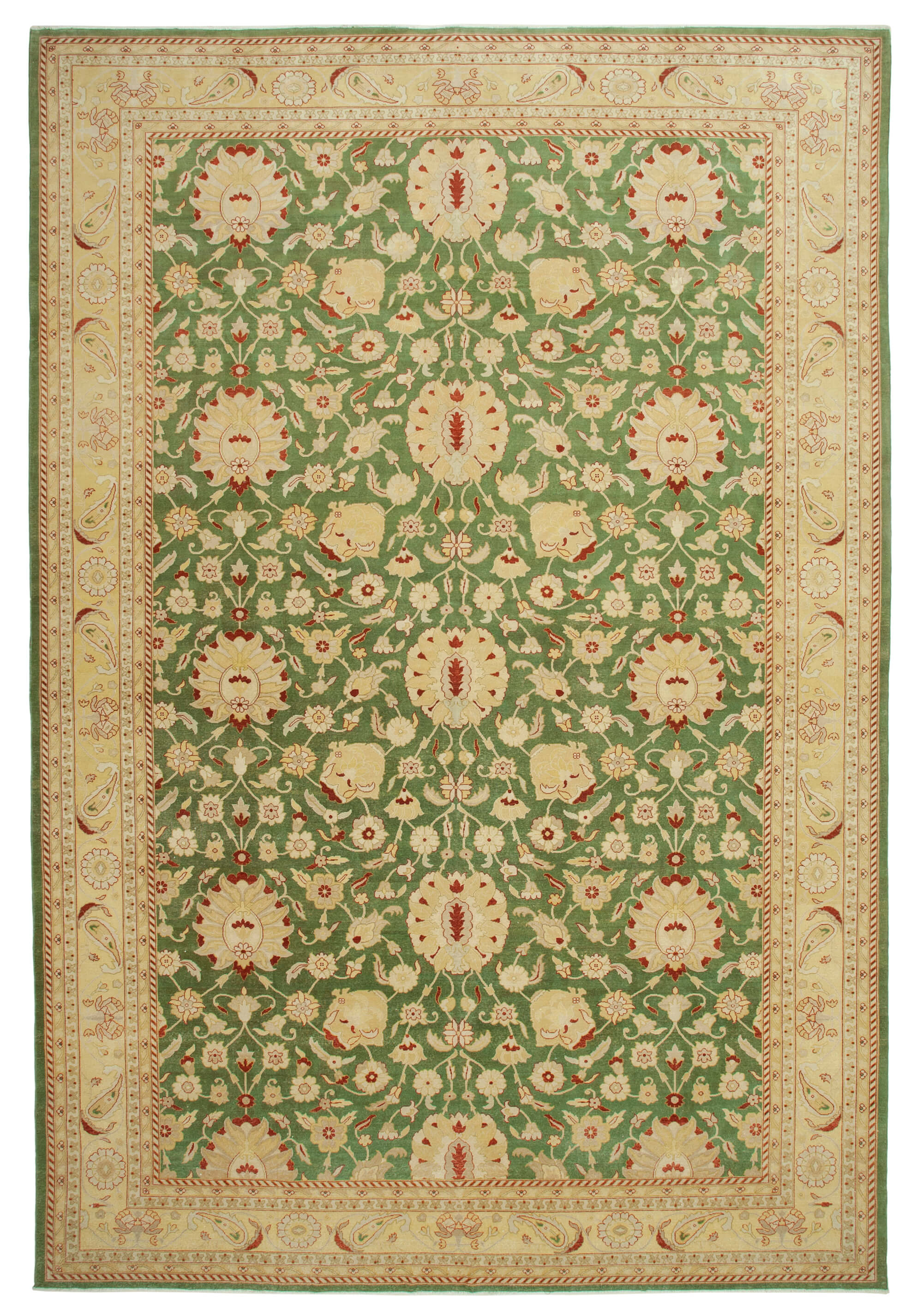 12x18 Green Oushak Rug - 36030