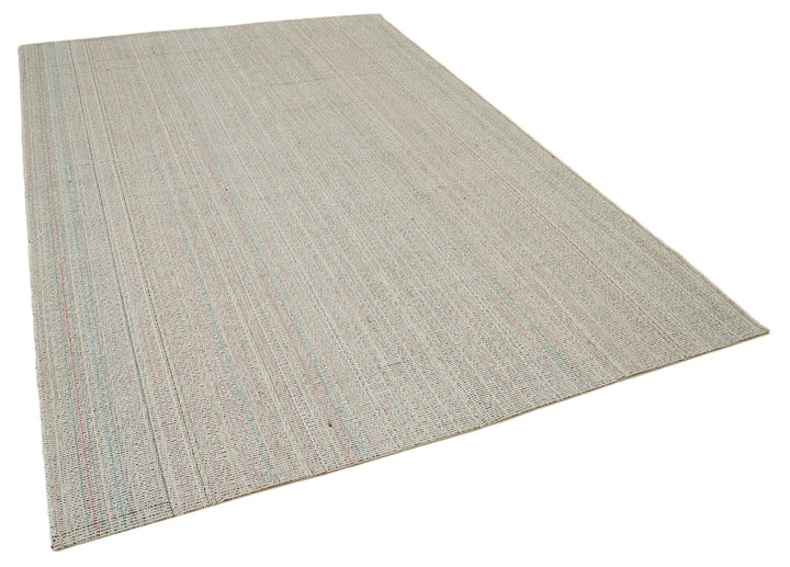 7x10 Beige Modern Kilim Rug - 36298